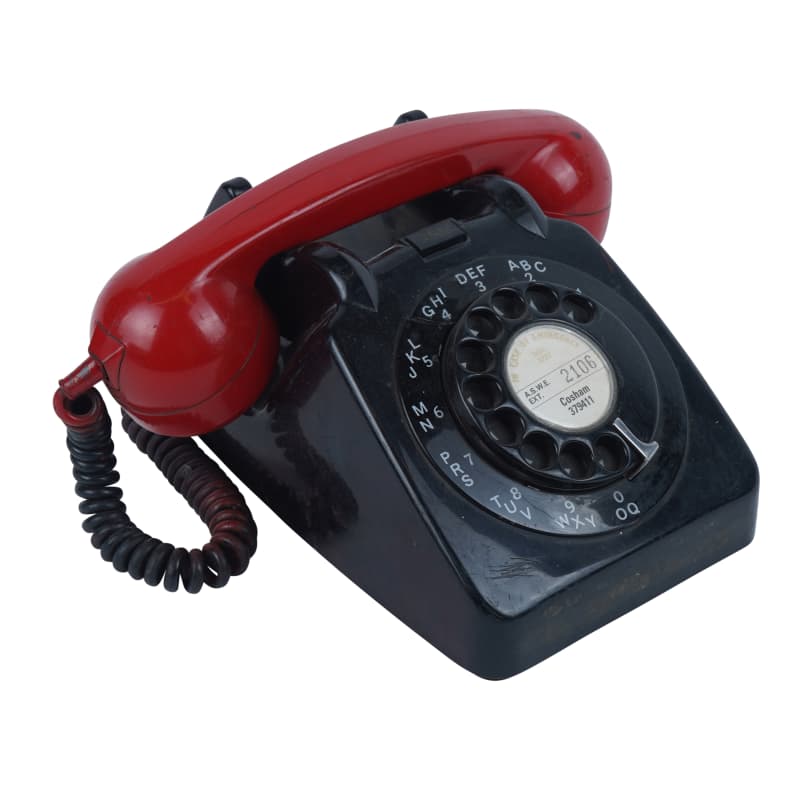 Vintage Red & Black Dial Telephone