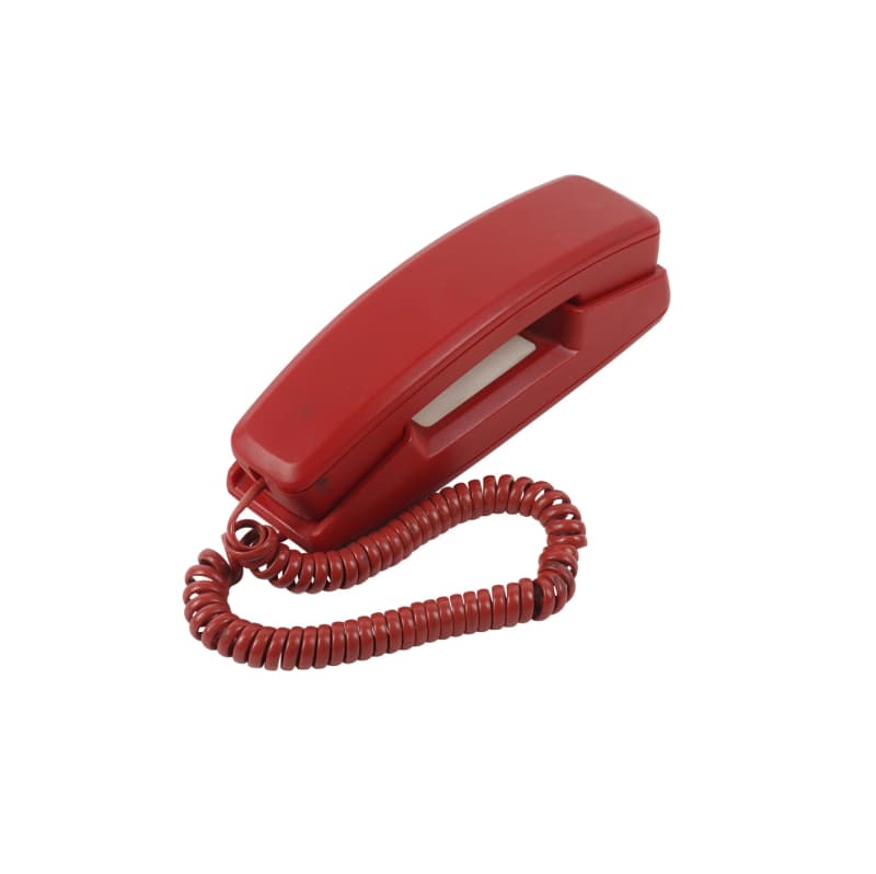 Red wall phone & bracket without dial