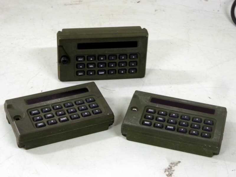 Keypads & display in drab military olive khaki colour