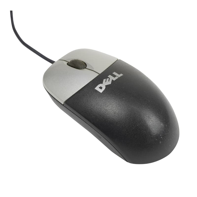 Black & silver Dell wheel mouse