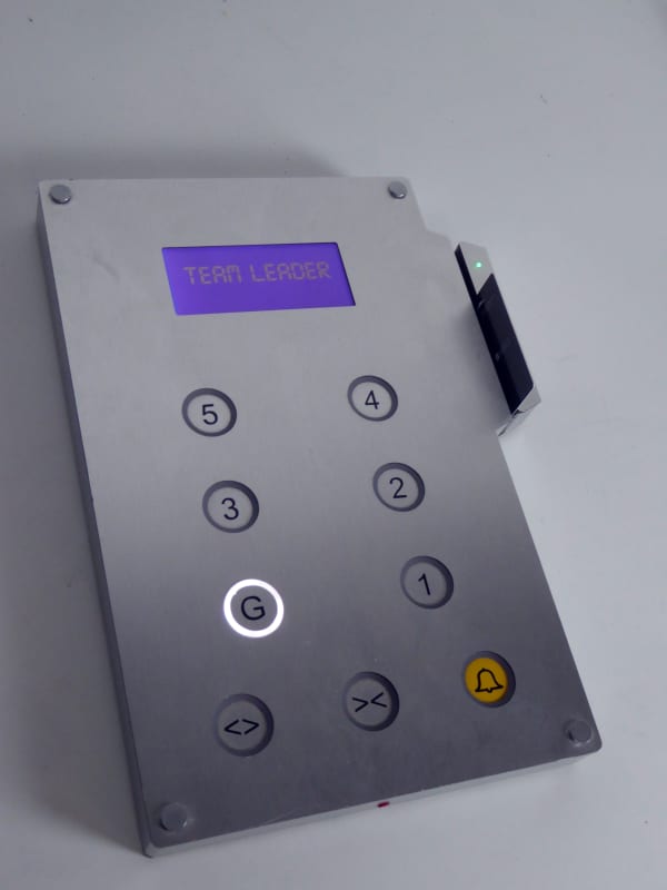 Practical customised 6 floor internal lift panel with security card swipe