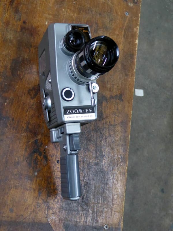 Practical 1960s 8mm windup cine film camera with zoom lens Electro