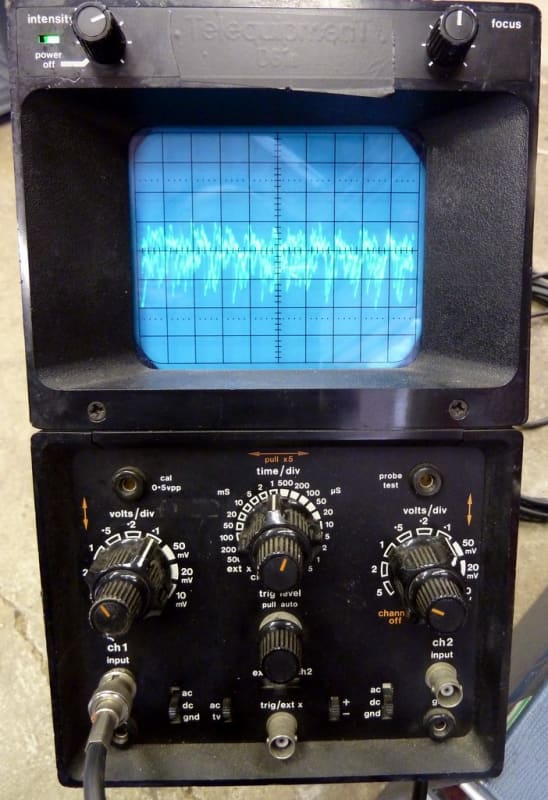 Practical black Telequipment D61A oscilloscope