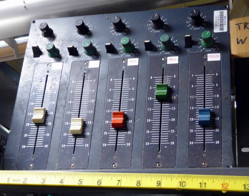 Recording/radio studio panels with faders
