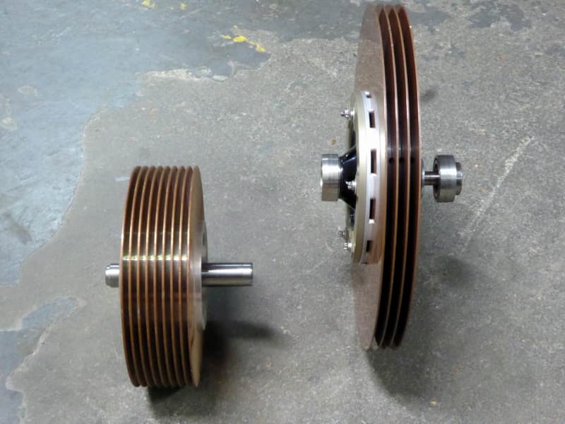 Large, vintage hard disk drive platter assemblies