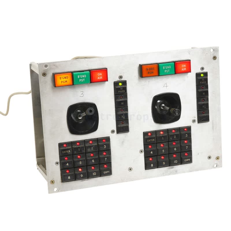 Practical aluminium panel with square lamps, keypad LEDs & twin joysticks