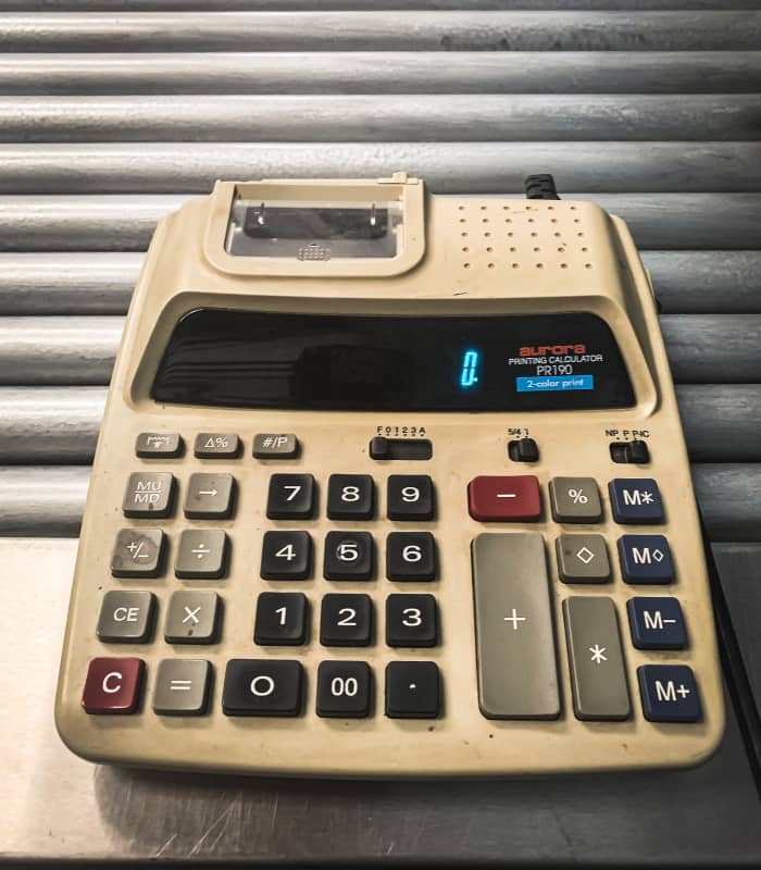 Practical period printing calculator (aurora PR190) Electro Props Hire