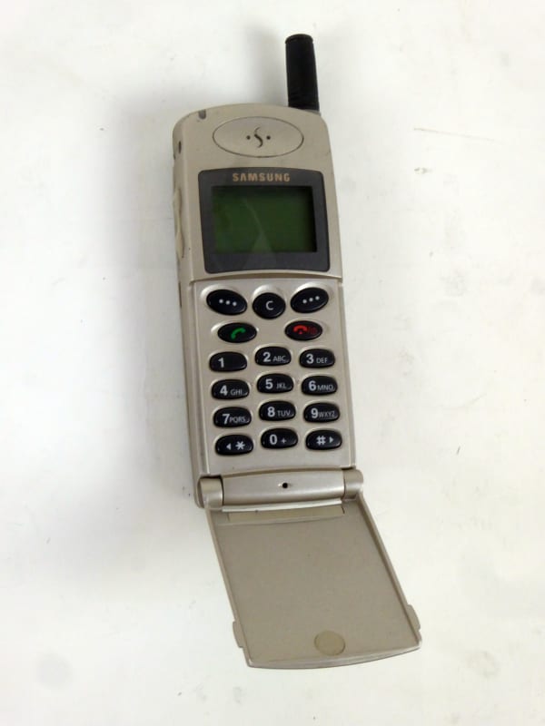 Early Samsung flip phone with LCD screen