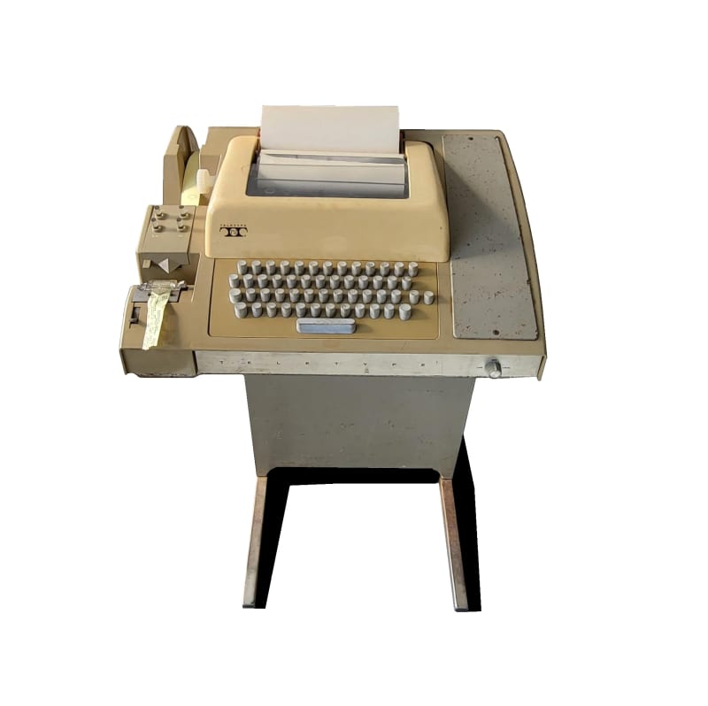 1960s-1970s practical ASR33 Teletype/teleprinter/telex terminal with ticker tape