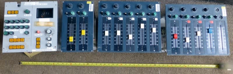 Recording/radio studio panels with faders