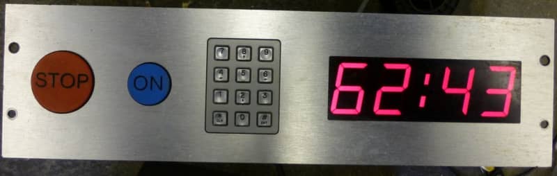 Control panel with programmable countdown timer