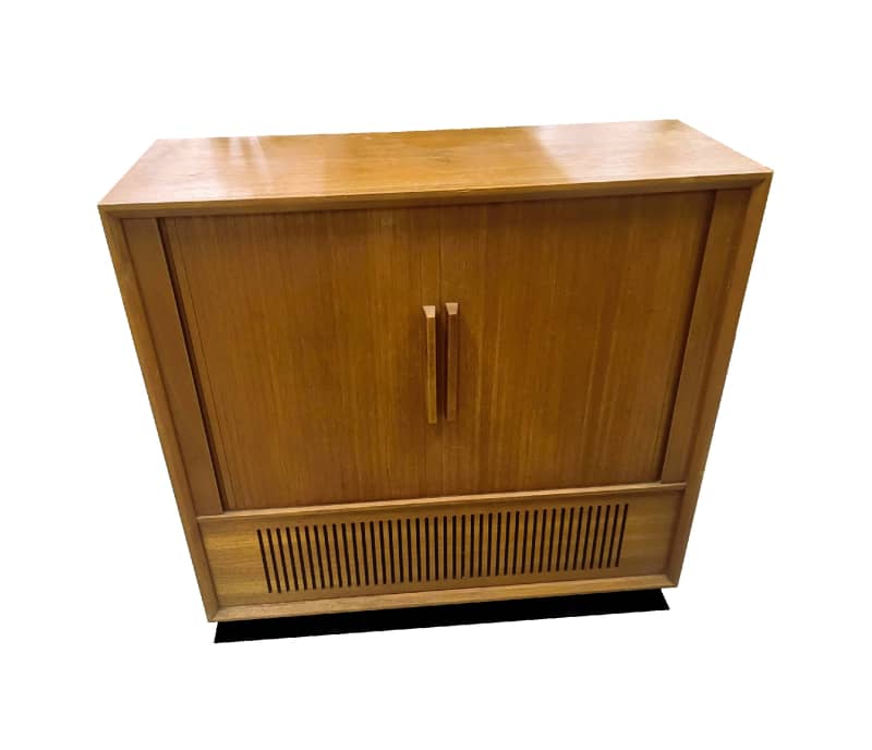 Non Practical 1960's Dynatron large floor standing Wooden Television In Cabinet With Sliding doors