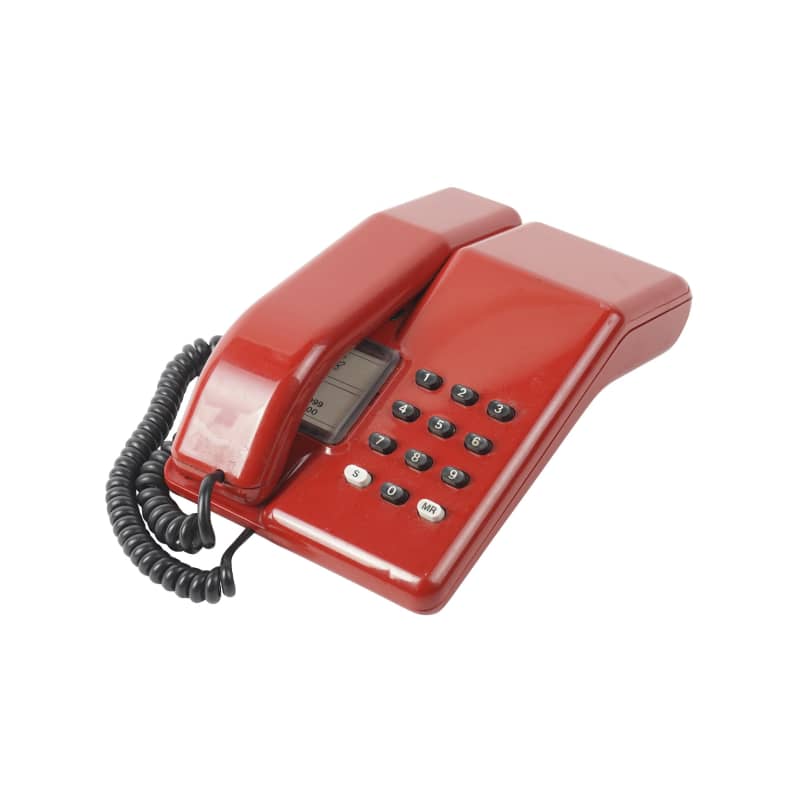 Red 1980's BT Viscount telephone