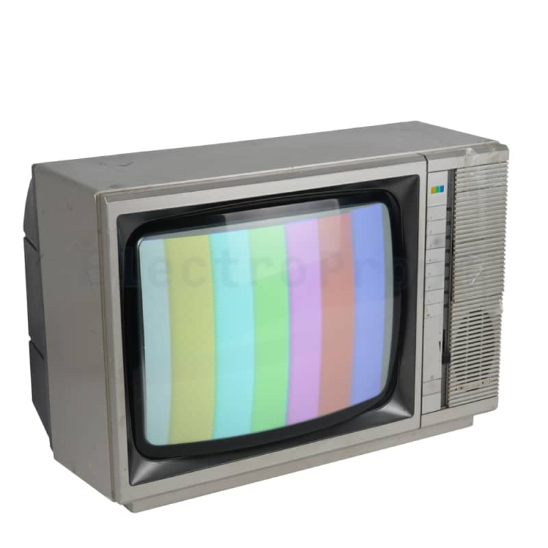 Practical colour CRT TV in silver plastic case