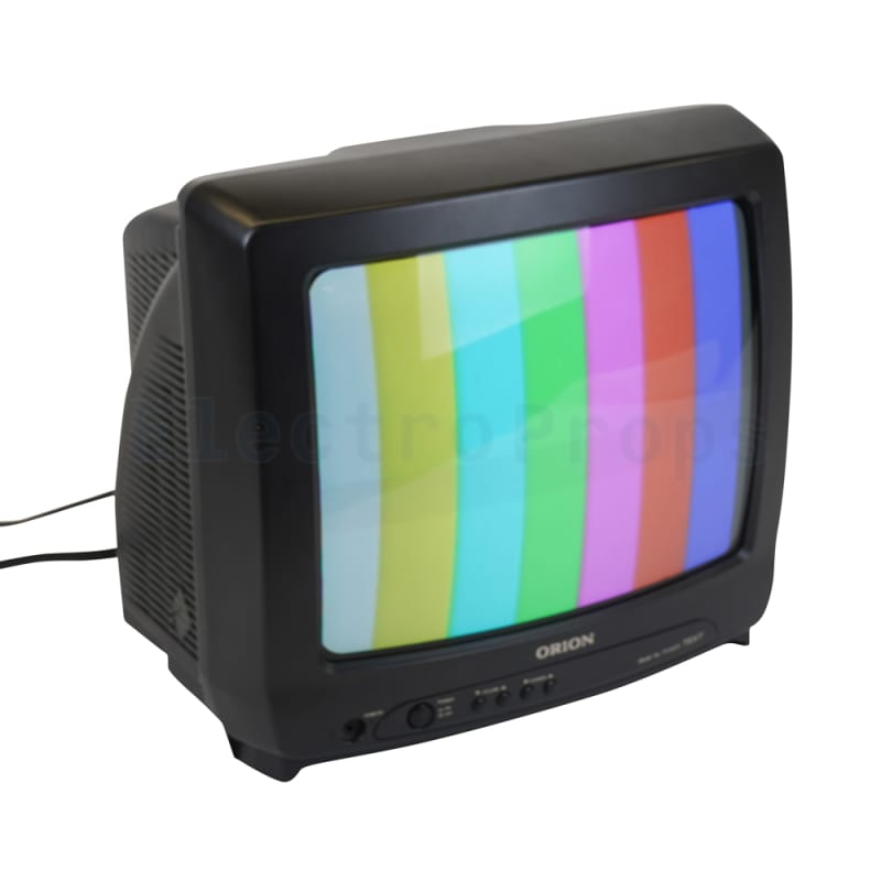 Practical ORION colour CRT TV in black plastic case