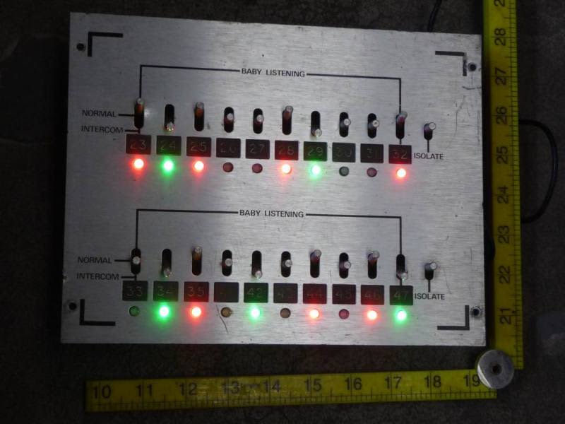 Practical silver intercom/alarm switchboard panel (Baby Listening)