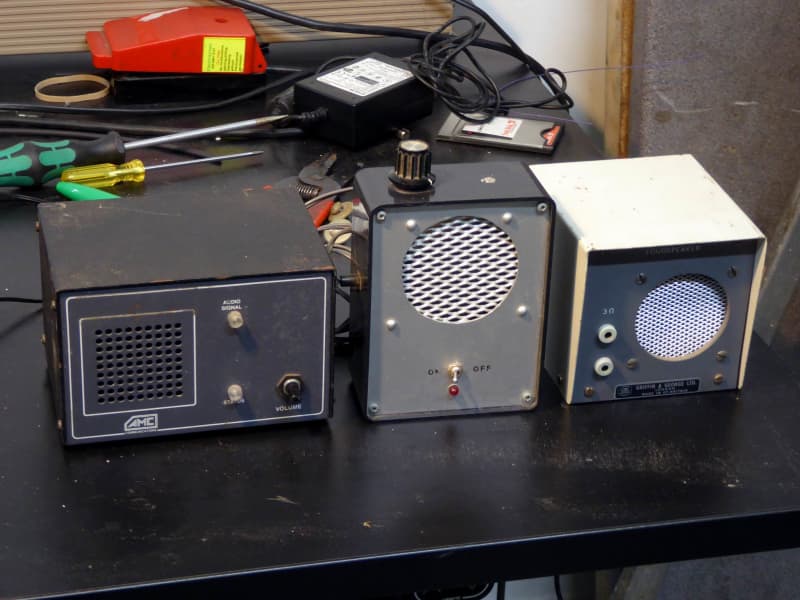 Selection of miniature period speakers with grilles