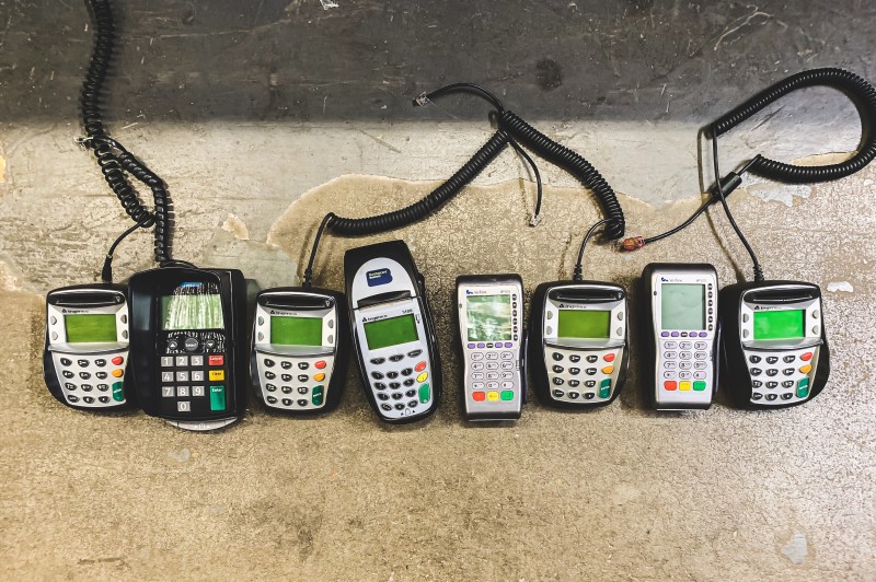 Selection of nonpractical chip and pin PDQ terminals Electro Props Hire