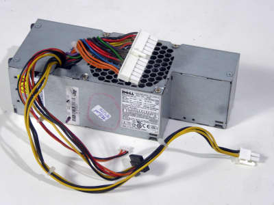 Desktop computer power supply with honeycomb vent, coloured cables