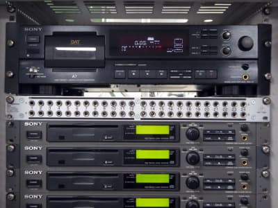 Selection of practical audio panels - CD player, cassette deck, patch panel