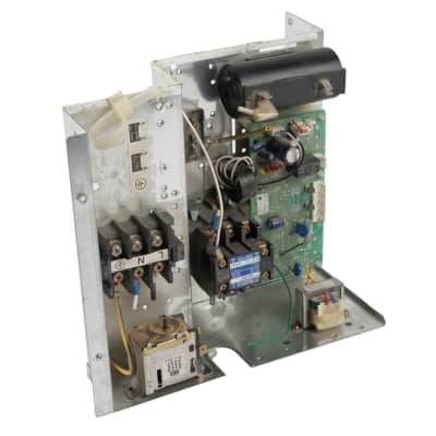 Electronics printed circuit board & power components mounted on complex metal chassis