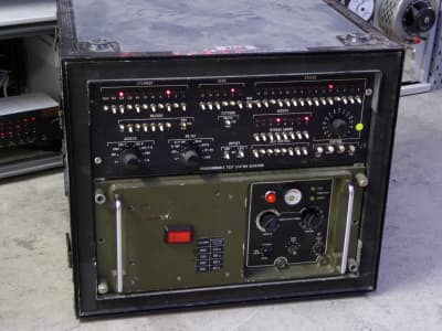 Desktop Cabinet with khaki & black multi switch panels and LED's