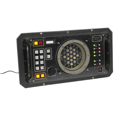 Black Mock Control Panel With Flashing Lights & Illuminated Buttons