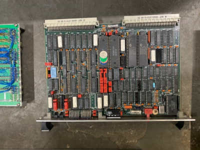 Printed Circuit Board with microprocessor chips 