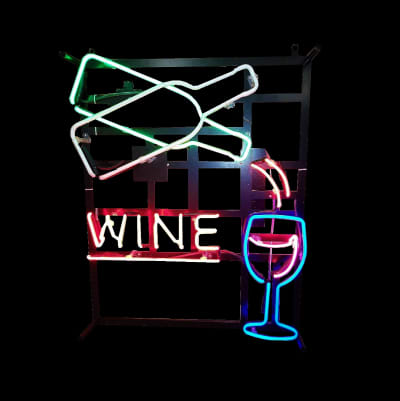 Neon wine bar wall mounted sign