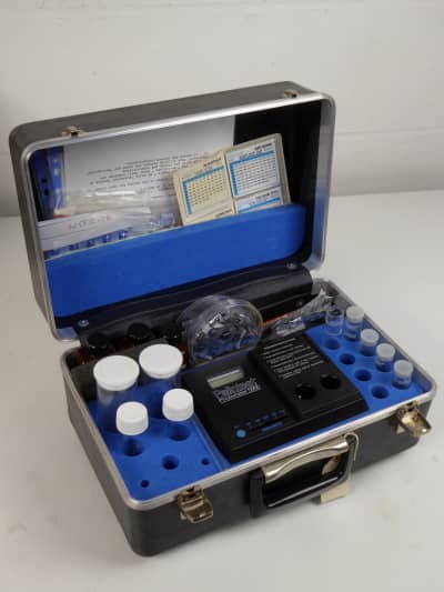 Briefcase with technical chemical analysis contents