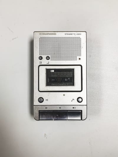 Vintage Silver Mini Cassette recorder (Grundig Stenorette 2300)