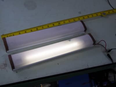 1970s period caravan type flourescent strip lights.