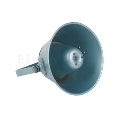 Metallic blue PA horn loudspeakers