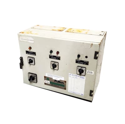 Power electrical control box with rotary switches & indicator lamps.