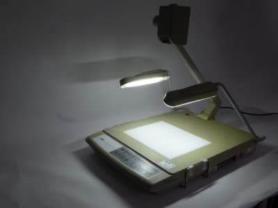 Practical JVC visual presenter/ document projector with twin lights & camera