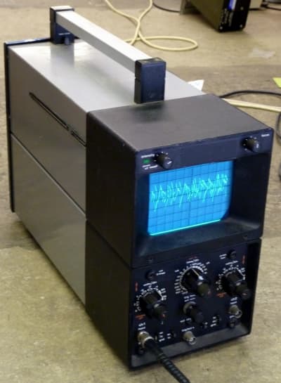 Practical black Telequipment D61A oscilloscope