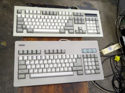 Vintage PC era beige keyboards for our original IBM PCs