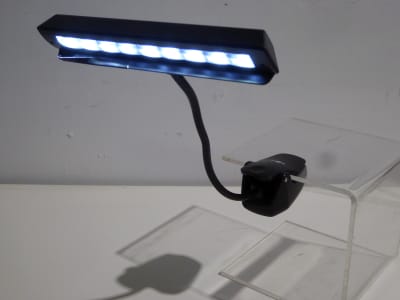 Small clip-on battery powered goose necked LED strip light