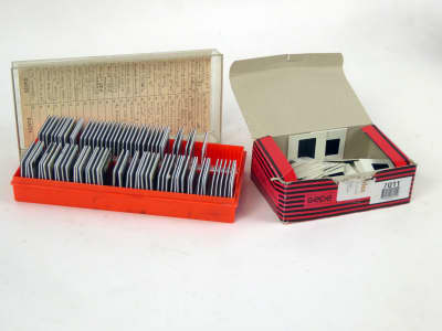 Large boxes of 35mm photographic slides / tranparencies