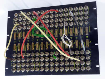 Repeating detail, rack mounting BNC cable patch panel