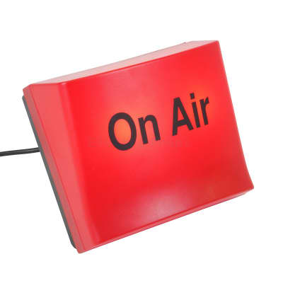 On Air red illuminated studio lamp box
