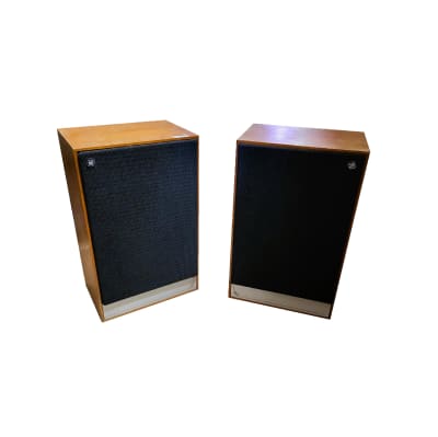 1970s-1980s  Mordaunt Short Pageant Hi-fi loudspeakers in teak veneer