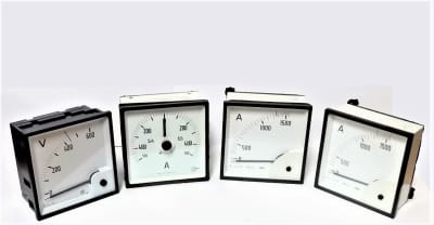 Selection of square analogue panel meters 