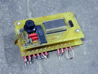 Printed Circuit Board (PCB) with LCD display, knob & chips