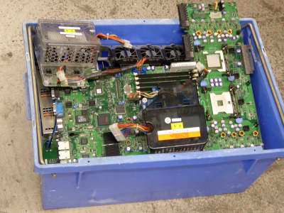 Large crate of server motherboards & other server components