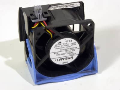 Small black & blue server cooling fan