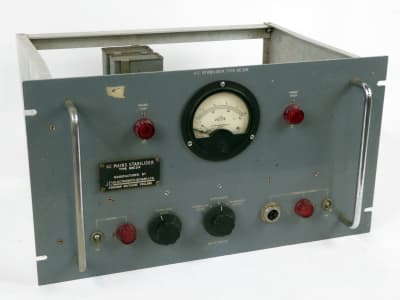 Period battleship grey military control panel with analogue meter, bold red lamps