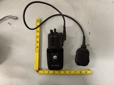 Modern Police style Motorola Walkie talkie with belt holster and separate mic