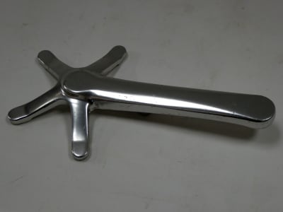 Unfinished forged, polished aluminium bicycle crank