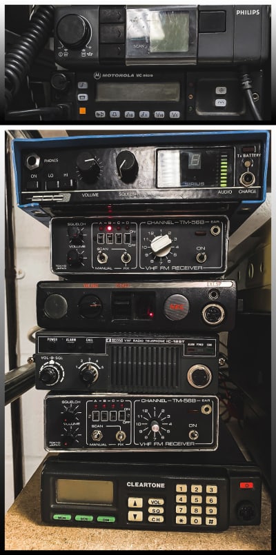 Example selection of base station or vehicle mounted radio transceivers